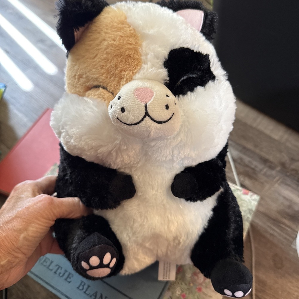 NANCO Belly Buddies Plush Calico Cat Stuffed Animal Embroidered EUC 13"